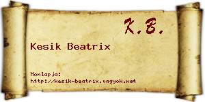 Kesik Beatrix névjegykártya